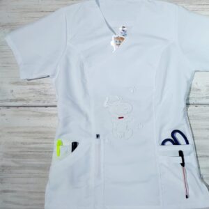 Blusa XL Blanco Cuello Cruzado Bordado Snoppy Ristop Lafayette