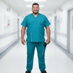 Promoción Uniforme Verde Hade Jaspeado Cuello V Bolsillo Bordado Pedro Durango Lafayette