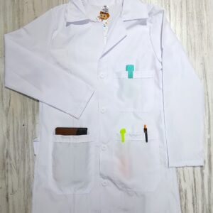 Bata Blanca Antifluido Importado Unisex Botón Peñaloza