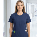 Blusa cuello redondo cremallera Azul Rey lotus Lycra Lafayette