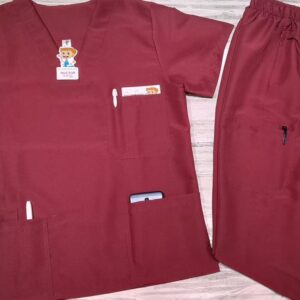 Promoción Uniforme Vinotinto Cuello V Unisex Importado Antifluido