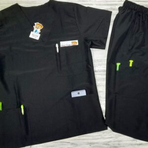 Promoción Uniforme Negro Cuello V Unisex Importado Antifluido