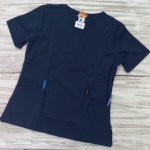 Blusa Azul Día Cuello Cruzado Antifluido Lotus Lycra Lafayette