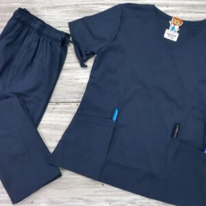 Promoción Uniforme Azul Día Cuello Cruzado Antifluido Lotus Lycra Lafayette