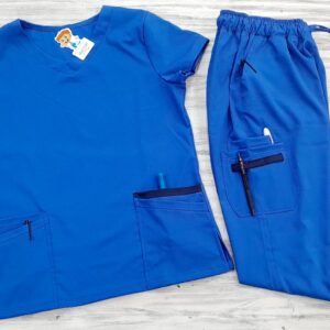 Promoción Uniforme Azul Rey Cuello V Redondeado Lotus Lycra Lafayette Vivo Azul Dia