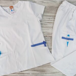 Promoción Uniforme Blanco Cuello V Redondeado Cosmos Lafayette Vivo Hortencia