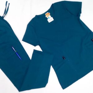 Promoción Uniforme Verde Petróleo Cuello V Redondeado Lotus Lycra Lafayette