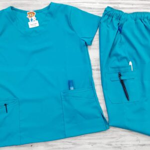 Promoción Uniforme Verde Agua Marina  Cuello V Redondeado Lotus Lycra Lafayette