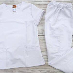 Promocion Uniforme Blanco cuello V Redondeado Micro Dril Lafayette