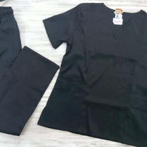 Promoción Uniforme Negro Cuello Diagonal Antifluido Universal Lycra Lafayette