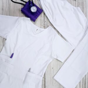 Uniforme Blanco Cuello Redondeado Universal Lycra lafayette