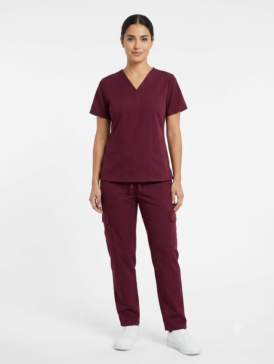 Uniforme Antifluido Vinotinto Clásico – Profesionalismo y Comodidad - Imagen 1
