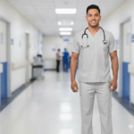 Uniforme Gris Perla Lotus Lycra Lafayette – Comodidad y Elegancia Profesional