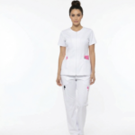 Uniforme Blanco Micro Dril Antifluido Lafayette con Cierre Frontal