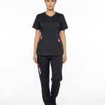 Uniforme Médico Azul Noche con Cierre Frontal Lycra Lafayette de Máximo Confort