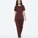 Uniforme Vinotinto Lotus Lycra Lafayette Antifluido con Cierre Frontal