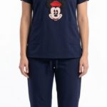 Uniforme Antifluido Azul Noche con Bordado de Minnie Universal Lafayette Lycrada