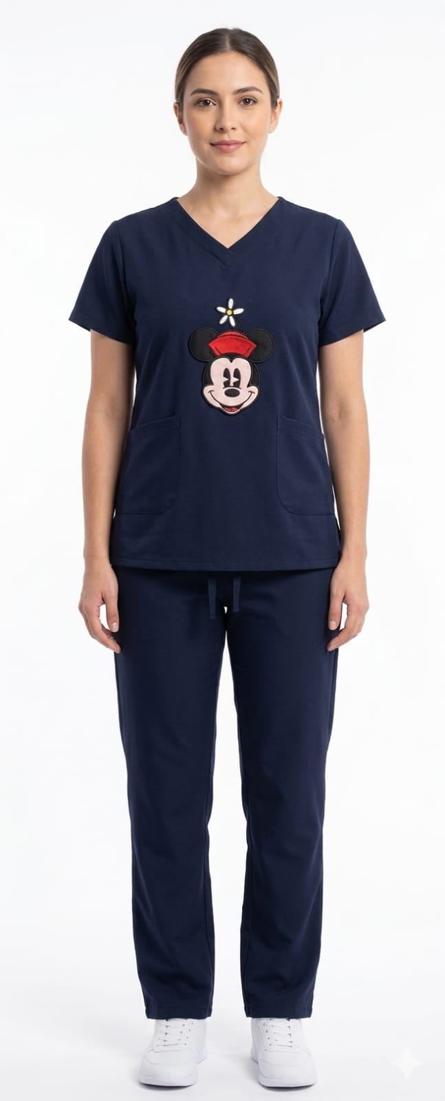 Uniforme XL Antifluido Azul Noche con Bordado de Minnie Universal Lafayette Lycrada R.24447
