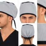 Gorro Antifluido Unisex Gris con Banda Negra – Estilo Moderno y Protección Profesional