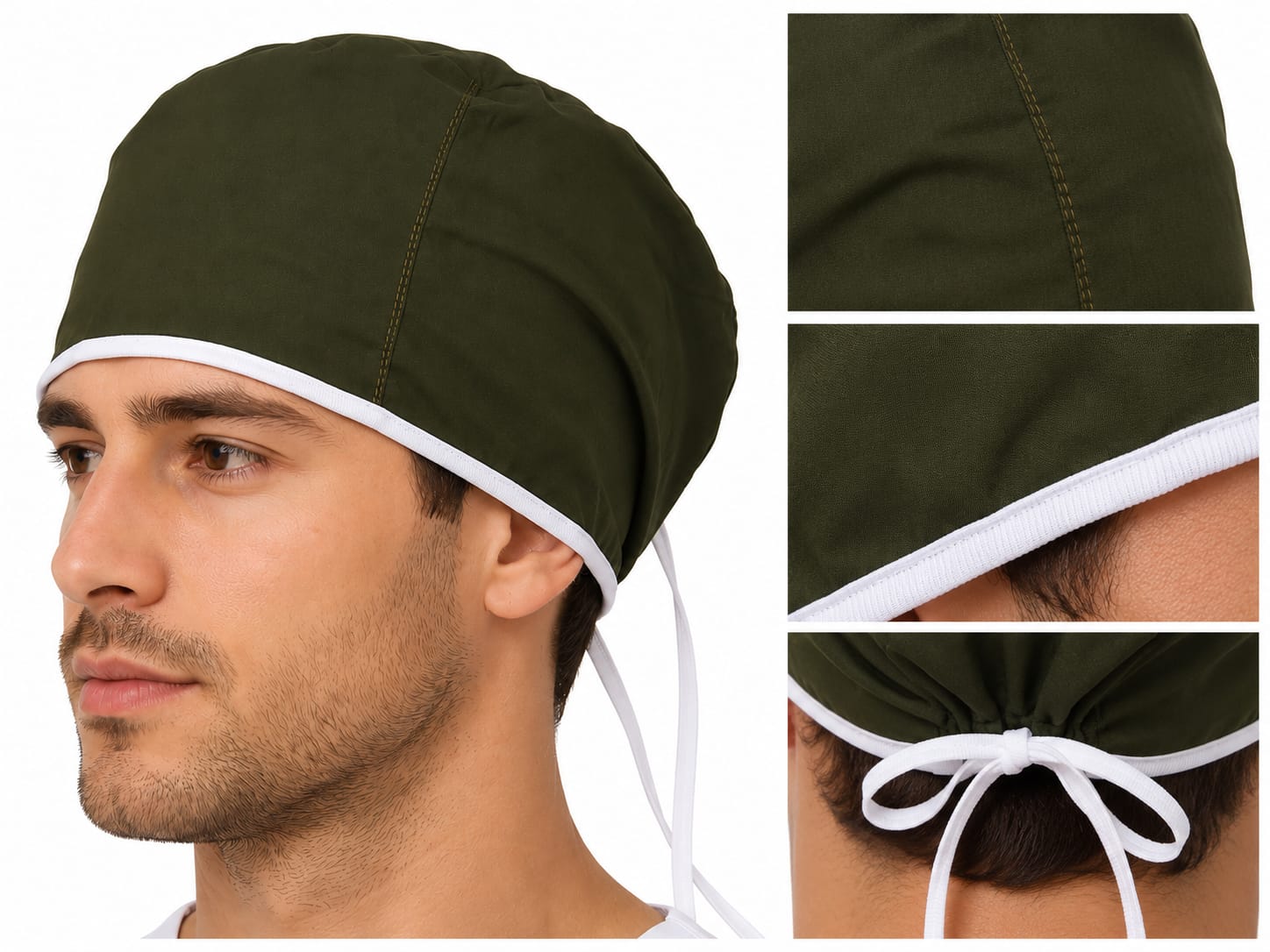 Gorro Unisex Verde Militar Antifluido R31439 Gorro Unisex Verde Militar Antifluido – Comodidad y Estilo Profesional - Imagen 1
