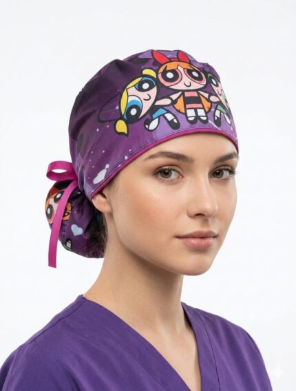 Gorro Antifluido Estampado Chicas Super Poderosas Con Moño Ajustable