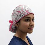 Gorro Antifluido Estampado Gatica Blanca Con Moño Ajustable