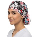 Gorro Antifluido Estampado Minnie Clásico Con Moño Ajustable