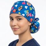Gorro Antifluido Estampado Pacman-Mickey Con Moño Ajustable