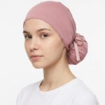 Gorro Antifluido Lycra Palo de Rosa  con Moño Ajustable