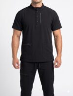 Uniforme Negro Cuello Militar Antifluido Importado Licrado (1)