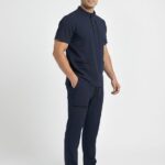 Uniforme Azul Dia Cuello Militar Antifluido Importado Licrado