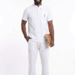 Uniforme Blanco Cuello Militar Antifluido Importado Licrado