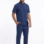 Uniforme Azul Dia Cuello Militar Antifluido Importado Licrado