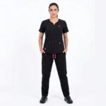Uniforme Negro Vivo Fucsia Antifluido Importado Licrado