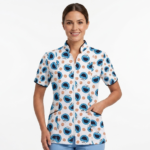 Blusa Blanca Cremallera Antifluido Estampado Come Galletas