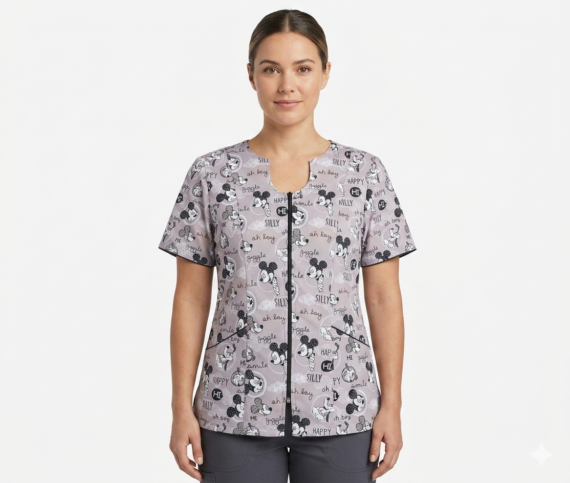 Blusa Cremallera Gris Antifluido Estampado Mickey Mouse