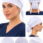 Gorro Antifluido Blanco con Moño Ajustable