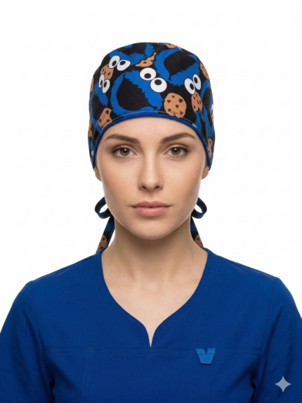Gorro Antifluido Estampado Come Galletas  Con Moño Ajustable