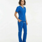 Uniforme Azul Rey Cuello V Con Vivo Azul Cielo Antifluido Universal Lafayette