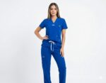 Uniforme Azul Rey Cuello V Con Vivo Azul Cielo Antifluido Universal Lafayette (2)