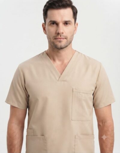 Uniforme Hombre Cuello V Beige Lotus Lycra Lafayette - Imagen 2