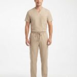 Uniforme Hombre Cuello V Beige Lotus Lycra Lafayette