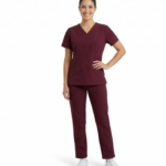 Uniforme Vinotinto Cuello V Antifluido Importado