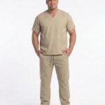 Uniforme Hombre Cuello V Beige Lotus Lycra Lafayette