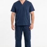 Uniforme Hombre Cuello V Azul Dia Lotus Lycra Lafayette