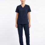 Uniforme Azul Noche Cuello V Corto Lotus Lycra Lafayette