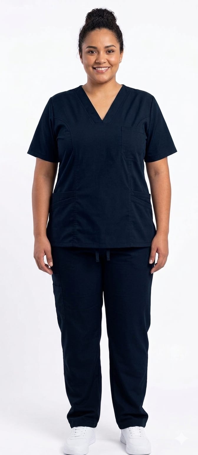 Uniforme Azul Noche Cuello V Universal Lycra Lafayette r.33087