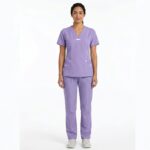 Uniforme Lila Cuello V Con Vivo Blanco Antifluido Universal Lafayette