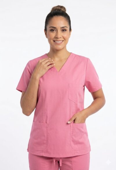 Uniforme Rosado Cuello V Corto Cloro resistente Lafayette - Imagen 2