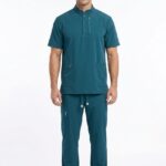 Uniforme Verde Petróleo Cuello Militar Antifluido Importado Licrado